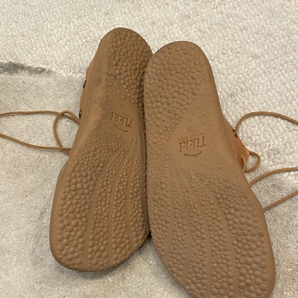 Tikki Shoes Barefoot Jay Leather Women's Casual Leather Lace-Up Loafers Flats - Picture 4 of 8